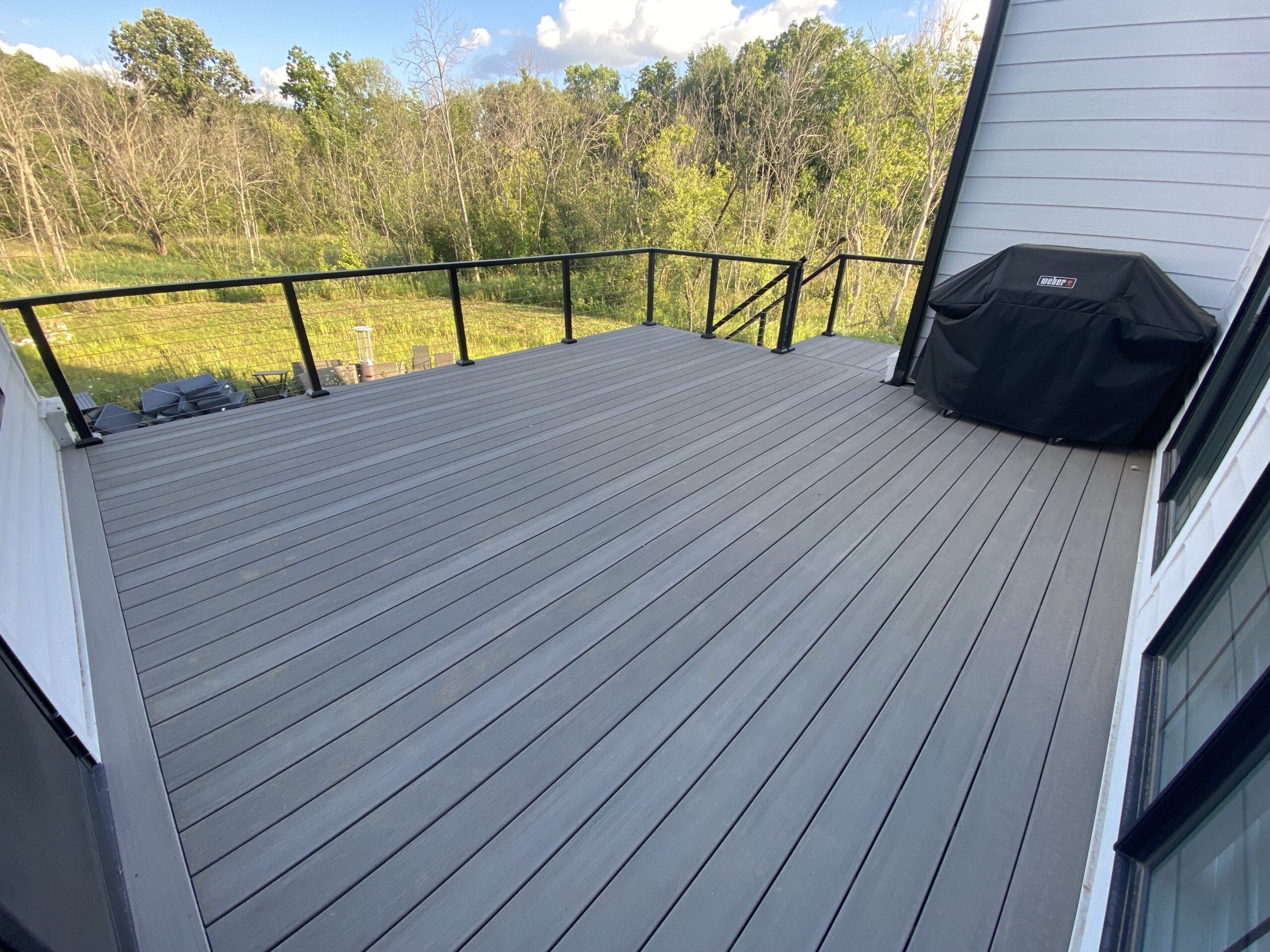 Photo of Composite Deck with Horizontal Cable Railings