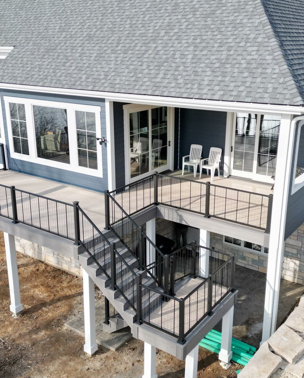 Elevated multi-level decks - Custom Covered Deck builder and contractor Washington County, WI