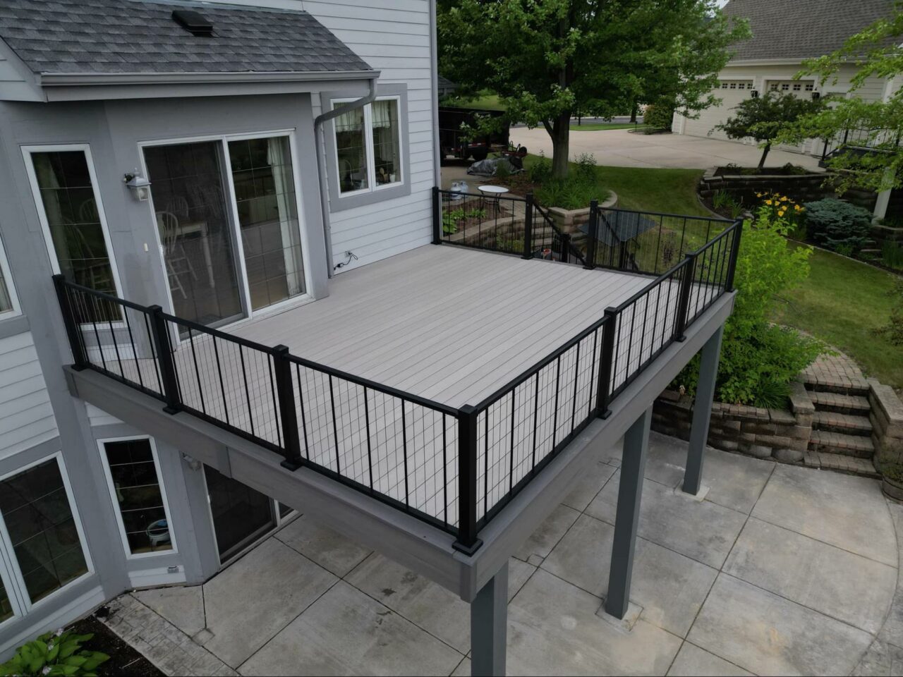 Elevated Composite Deck - Custom Deck Railings builder and contractor Services Washington County, WI