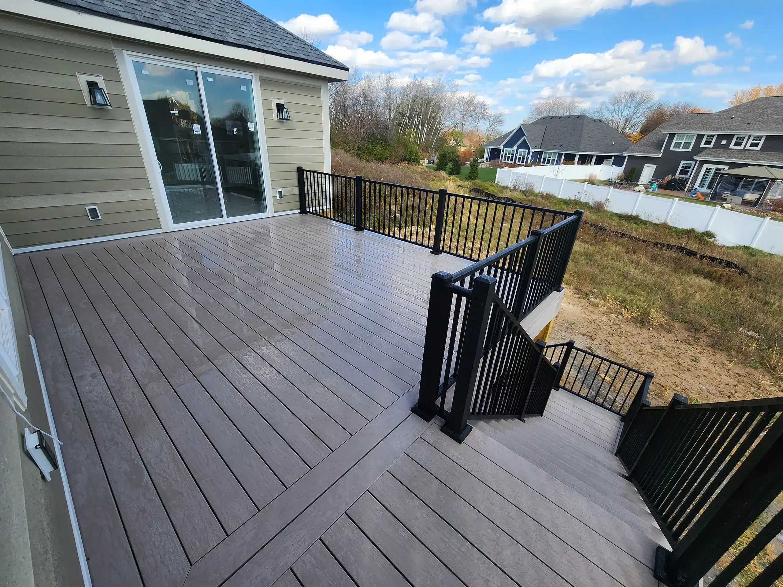 best decking materials for deck building project in Wisconsin Wood deck vs composite