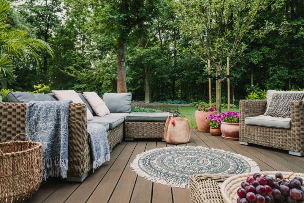 Garden and deck design in Slinger, WI.